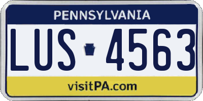 PA license plate LUS4563