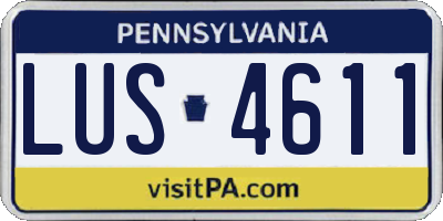 PA license plate LUS4611