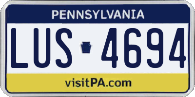 PA license plate LUS4694