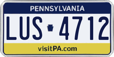 PA license plate LUS4712