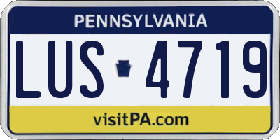 PA license plate LUS4719
