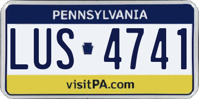 PA license plate LUS4741