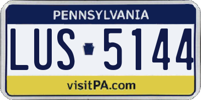 PA license plate LUS5144