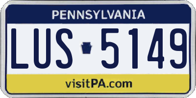 PA license plate LUS5149