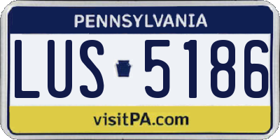 PA license plate LUS5186