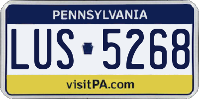 PA license plate LUS5268
