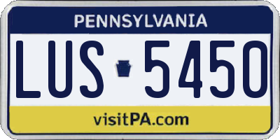 PA license plate LUS5450