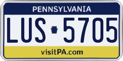 PA license plate LUS5705
