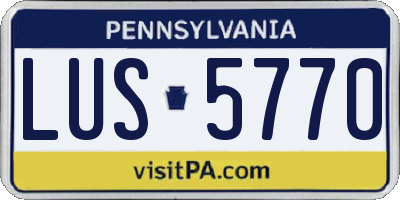 PA license plate LUS5770