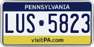 PA license plate LUS5823