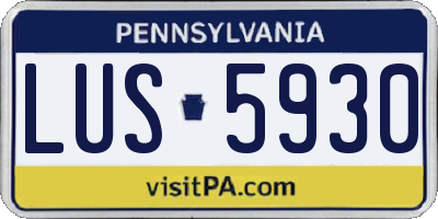 PA license plate LUS5930