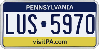 PA license plate LUS5970