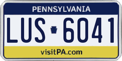 PA license plate LUS6041