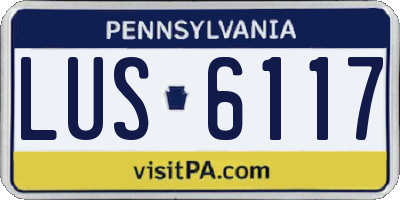 PA license plate LUS6117