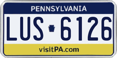 PA license plate LUS6126