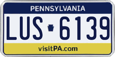 PA license plate LUS6139