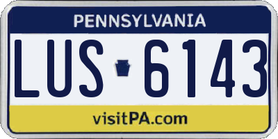 PA license plate LUS6143