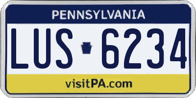 PA license plate LUS6234