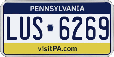 PA license plate LUS6269