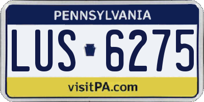 PA license plate LUS6275