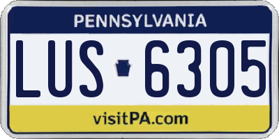 PA license plate LUS6305