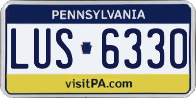 PA license plate LUS6330
