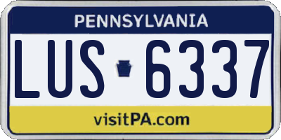 PA license plate LUS6337