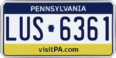 PA license plate LUS6361
