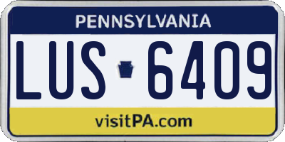 PA license plate LUS6409