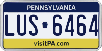 PA license plate LUS6464