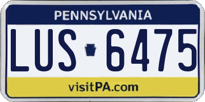 PA license plate LUS6475