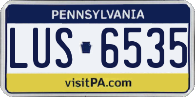 PA license plate LUS6535