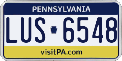 PA license plate LUS6548