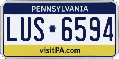PA license plate LUS6594