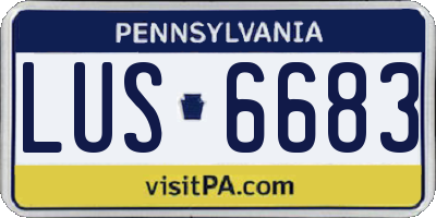PA license plate LUS6683