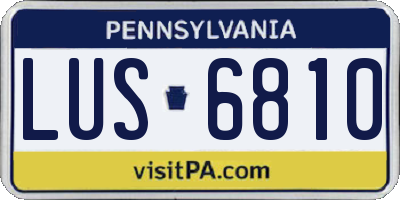 PA license plate LUS6810