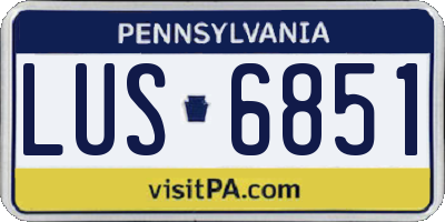 PA license plate LUS6851