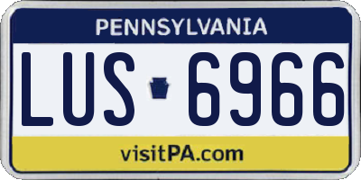 PA license plate LUS6966
