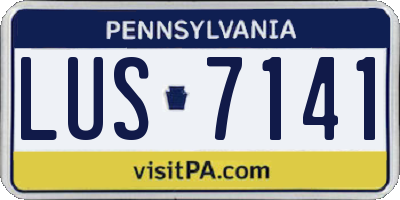 PA license plate LUS7141