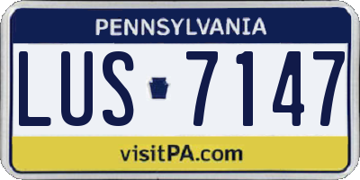 PA license plate LUS7147