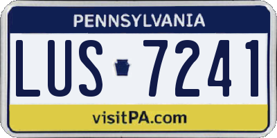 PA license plate LUS7241