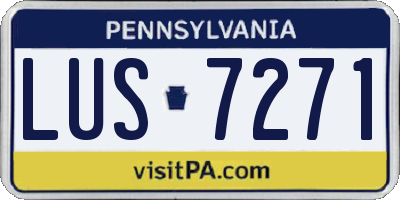 PA license plate LUS7271