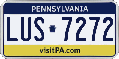 PA license plate LUS7272