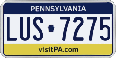 PA license plate LUS7275