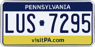 PA license plate LUS7295