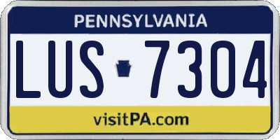 PA license plate LUS7304