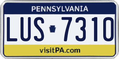 PA license plate LUS7310