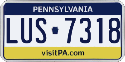 PA license plate LUS7318