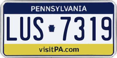 PA license plate LUS7319