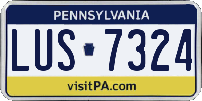 PA license plate LUS7324
